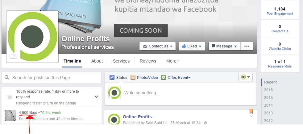 Online Profits Facebook Page