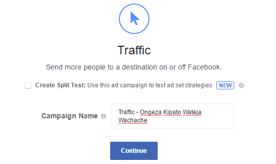 Facebook traffic campaign